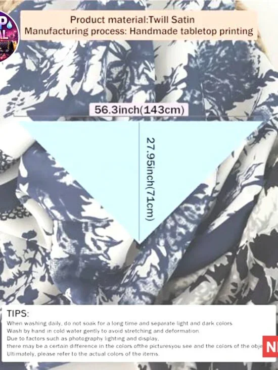 Polyester Satin Triangle Shawl Scarf Belt Lightweight Versatile Accessory - Picture 4 of 7